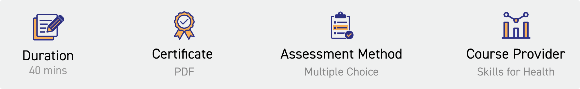duration: 40 mins. Certificate: pdf. Assessment Method: multiple choice. Course Provider: Skills for Health